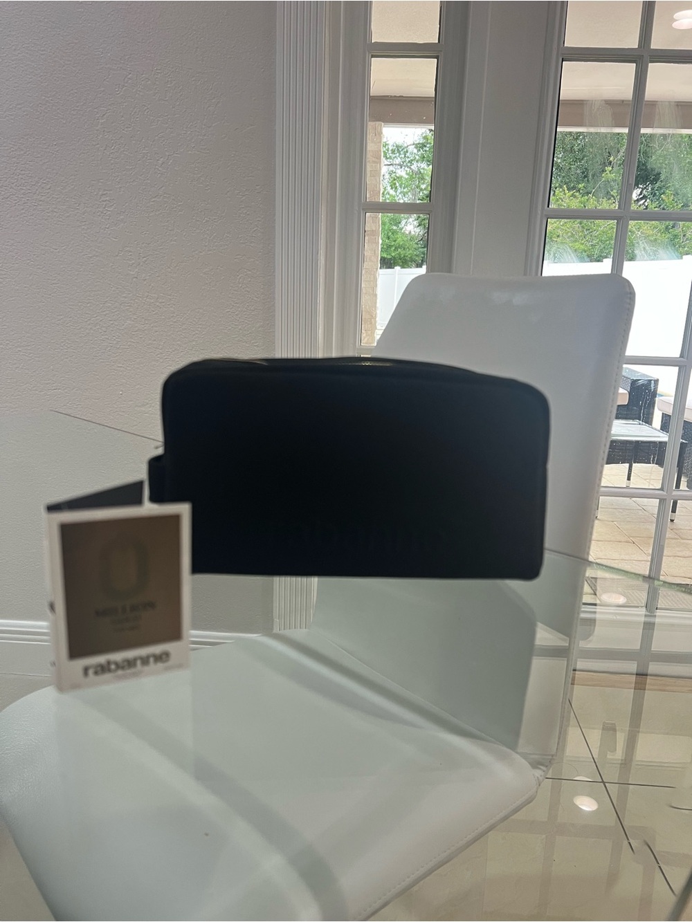 NEW Rabanne black cosmetic makeup bag pouch men’s/ women’s